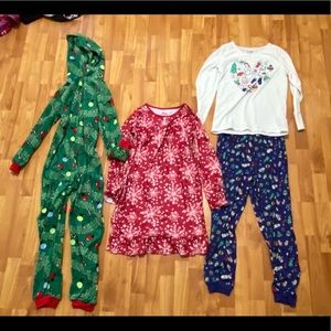 Set of 3 Girl’s Christmas Pajamas